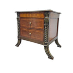 Regal Empire Style Inlaid Walnut Bedside Chest