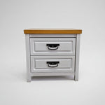 Country Charm Two Tone Wood 2 Drawer Bedside Table