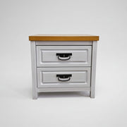 Country Charm Two Tone Wood 2 Drawer Bedside Table