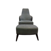Single Seater Fabric Armchair with Ottoman