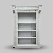 Heritage Carved Solid Wood Whitewashed Tall Bookcase
