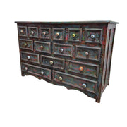 Artisanal Multi Drawer Upcycled Wooden Apothecary Chest