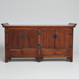 Classic Asian-Inspired Altar Sideboard in Rich Dark Wood