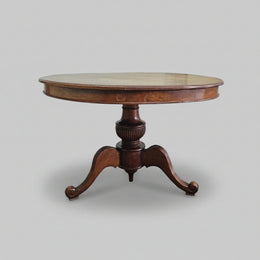 Victorian Style Solid Mahogany Round Pedestal Dining Table
