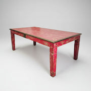 Hand-Finished Distressed Crimson Dining Table by Lucky Furniture