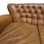 Ornate French Provincial Hand-Carved Leather Loveseat