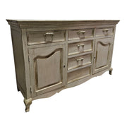 Provincial Charm Hand-Distressed Cream Sideboard Cabinet