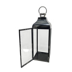 Industrial High Gloss Black Stainless Steel and Glass Box Lantern