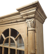 Stately Neoclassical Arched Pine Display Cabinet