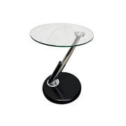 Futuristic Chrome and Glass Z Shape Minimalist Side Table