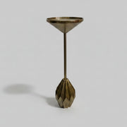 West Elm Mid-Century Style Faceted Brass Drink Table