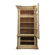 Stately Neoclassical Arched Pine Display Cabinet