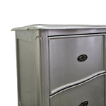 Glamorous Silver Leaf French Provincial Bedside Table