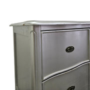 Glamorous Silver Leaf French Provincial Bedside Table