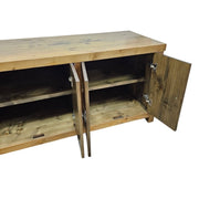 Rustic Honey-Toned Six-Door Sideboard and Media Console