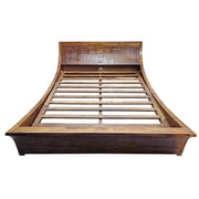 Handcrafted Solid Wood Curved Sleigh Bed Frame