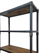 Industrial 6-Tier Reclaimed Wood and Iron Pipe Bookshelf