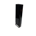 Modern Opaque Black Glass Rectangular Column Vase