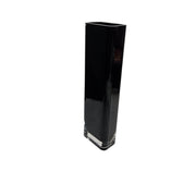 Modern Opaque Black Glass Rectangular Column Vase