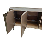 Artisan Textured Champagne Bronze Sideboard with Curved Edges