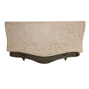 French Style Bombe Marble Top Textural 3 Drawer Commode