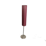 Modern Red Fabric Cylinder Chrome Base Floor Lamp