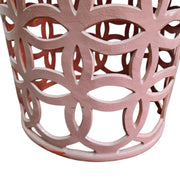 Soft Pink Interlocking Circle Metal Round Side Table