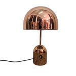 Polished Rose Gold Metal Dome Mushroom Desk Lamp