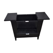 Modern Black Wood Convertible Bar Cabinet with Wine Rack