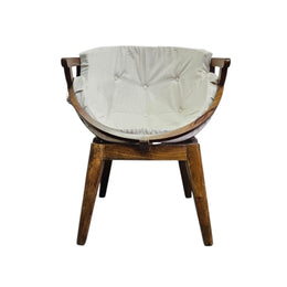 Home Centre Shai Solid Wood Barrel Accent Chair