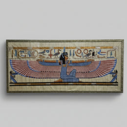 Framed Egyptian Goddess Isis Papyrus Painting Wall Artwork