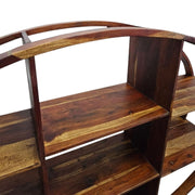 Handcrafted Oval Silhouette Mango Wood Display Shelf