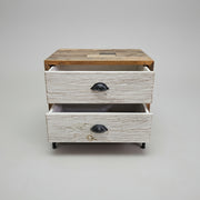 Rustic Industrial Two-Drawer Reclaimed Wood Nightstand