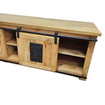 Factory Chic Reclaimed Style Mango Wood Barn Door TV Unit