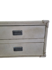 Vintage Traveler Cream Studded Trunk Coffee Table
