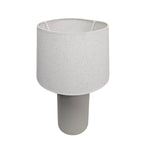 Contemporary Matte Grey Ceramic Capsule Bedside Table Lamp