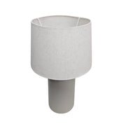 Contemporary Matte Grey Ceramic Capsule Bedside Table Lamp