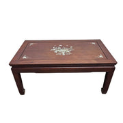 Hand-Inlaid Rosewood Coffee Table with Mother of Pearl