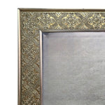 Stately Embossed Silver Leaf Carved Rectangular Wall Mirror