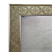 Stately Embossed Silver Leaf Carved Rectangular Wall Mirror