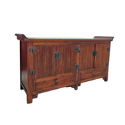 Classic Asian-Inspired Altar Sideboard in Rich Dark Wood