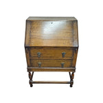 Vintage Charm Oak Bureau Slant-Front Writing Desk