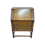 Vintage Charm Oak Bureau Slant-Front Writing Desk