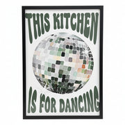 Playful Retro Style Disco Ball Framed Kitchen Wall Art Print