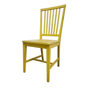 Italian Mid-Century Style Canary Yellow Slatted Wooden Dining Chair