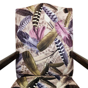 Ornate Chippendale Style Feather Patterned Velvet Armchair