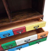 Eclectic Multi-Colored 12-Drawer Artist Cabinet