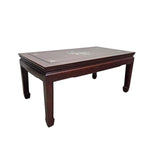 Hand-Inlaid Rosewood Coffee Table with Mother of Pearl