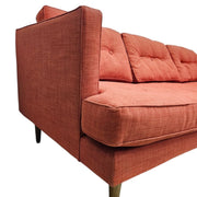 Mid-Century West Elm Peggy Red Fabric Sofa