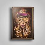 Sarah Bordia Signed Authenticated Steampunk Chanel Inspired Framed Wall Art
